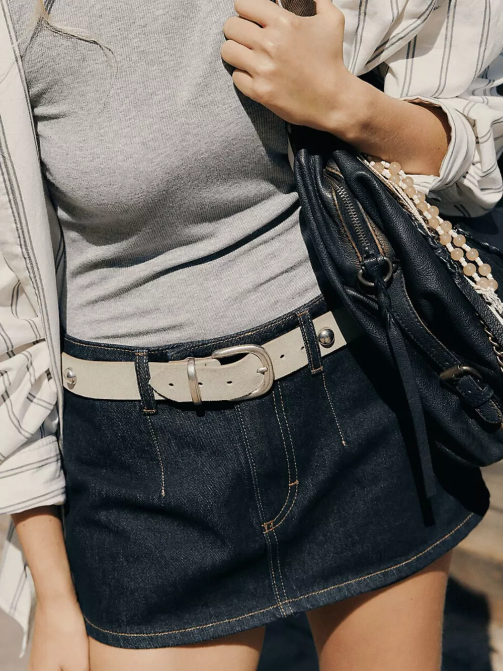 Classic Wash Denim Mini Skort, image 14