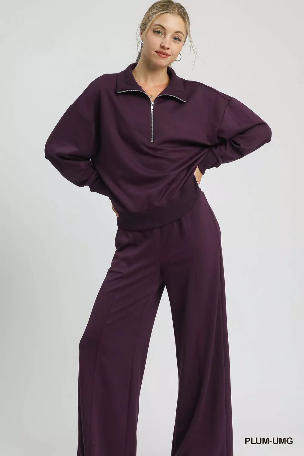 Half Zip Drop Shoulder Sweatshirt, image 3