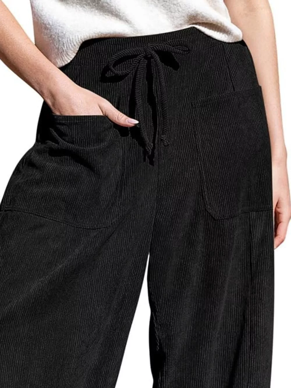 Casual Corduroy Wide Leg Pants with Pockets, image 15