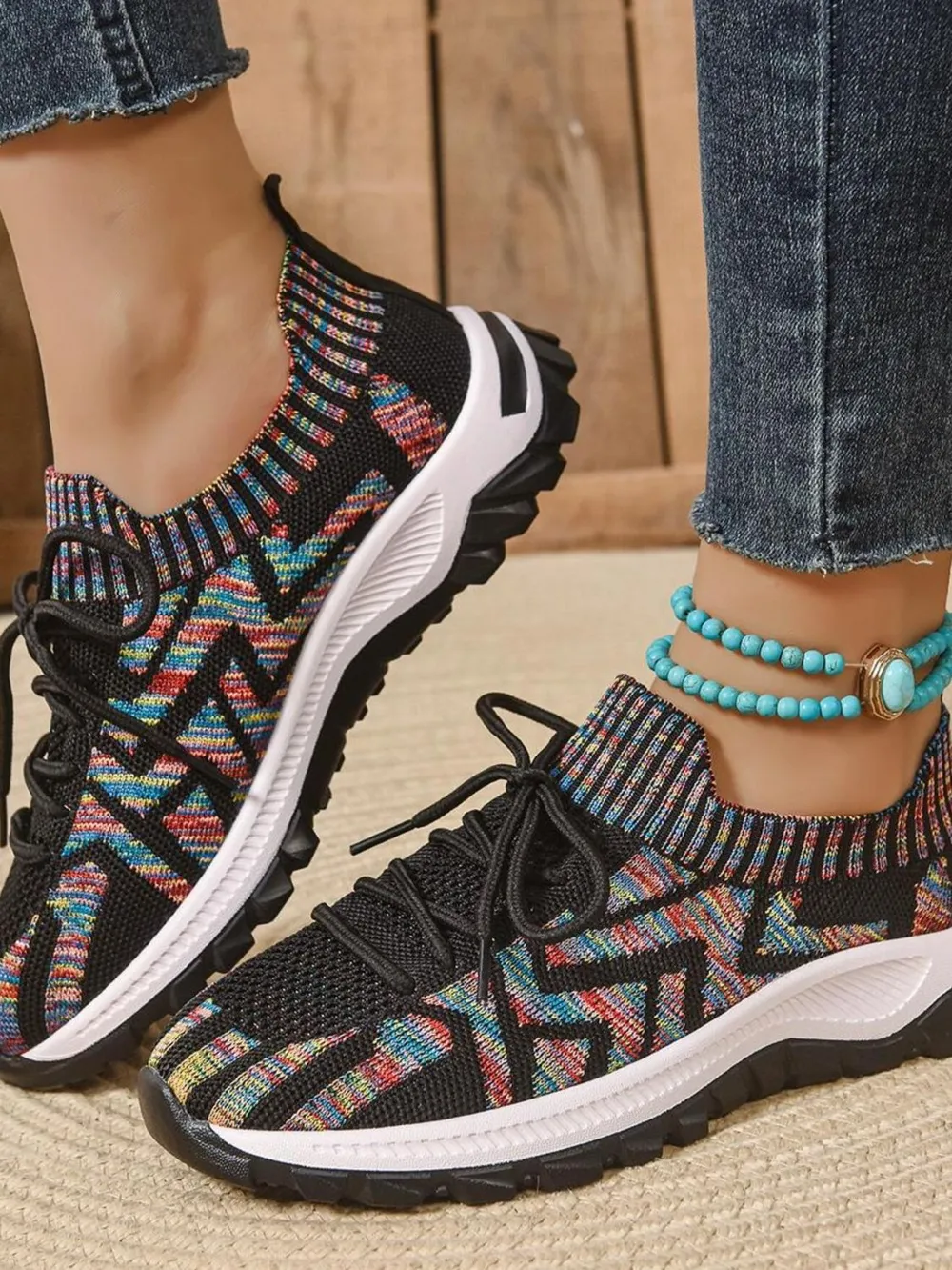Mesh Knit Lace Up Athletic, image 8