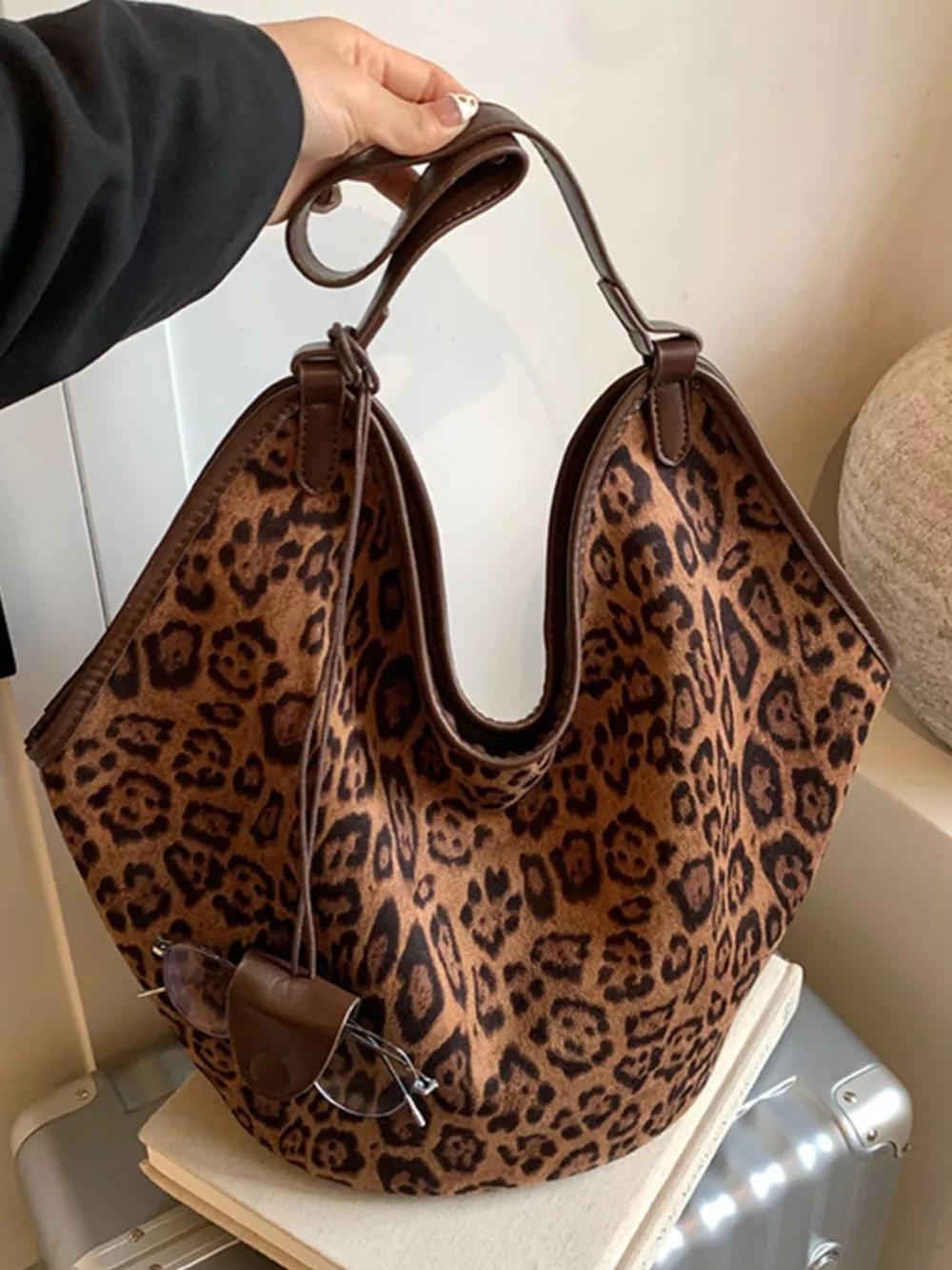 Leopard Print Large Tote Bag, image 4