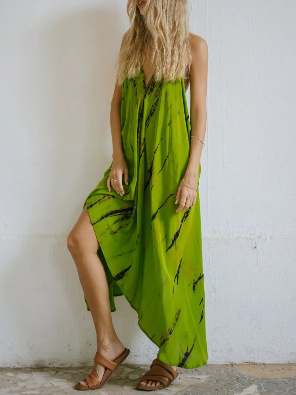 Asymmetrical Hem Printed Halter Neck Dress, image 13