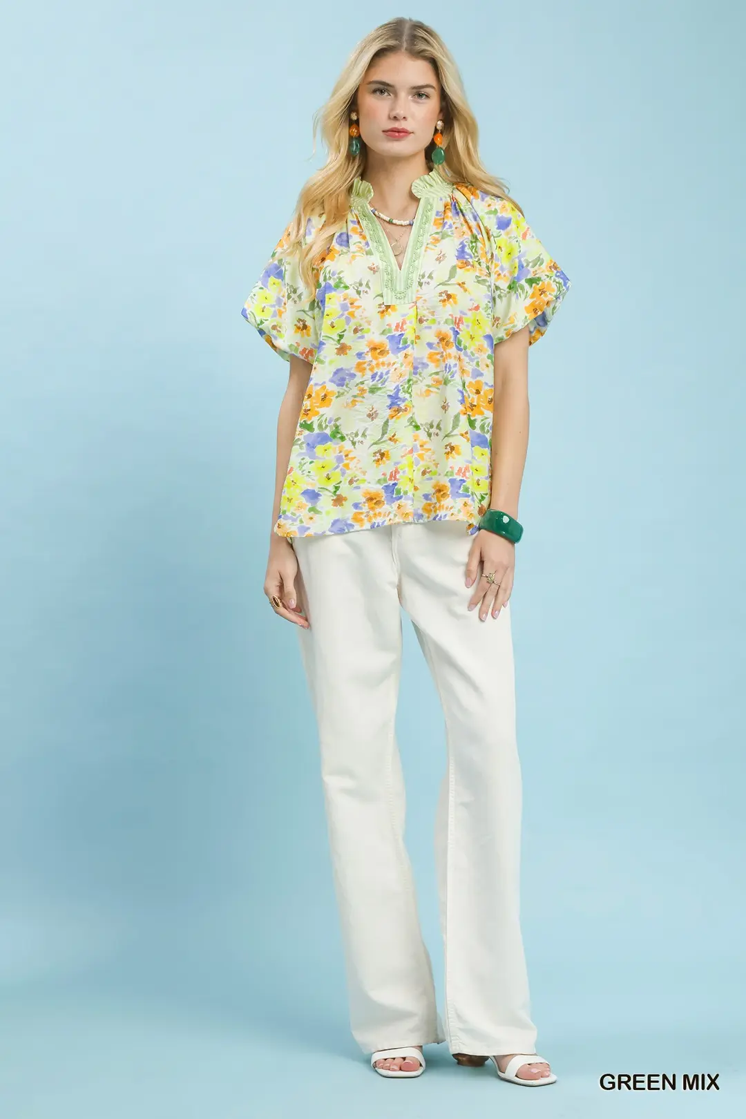 Watercolor Floral Top, image 5