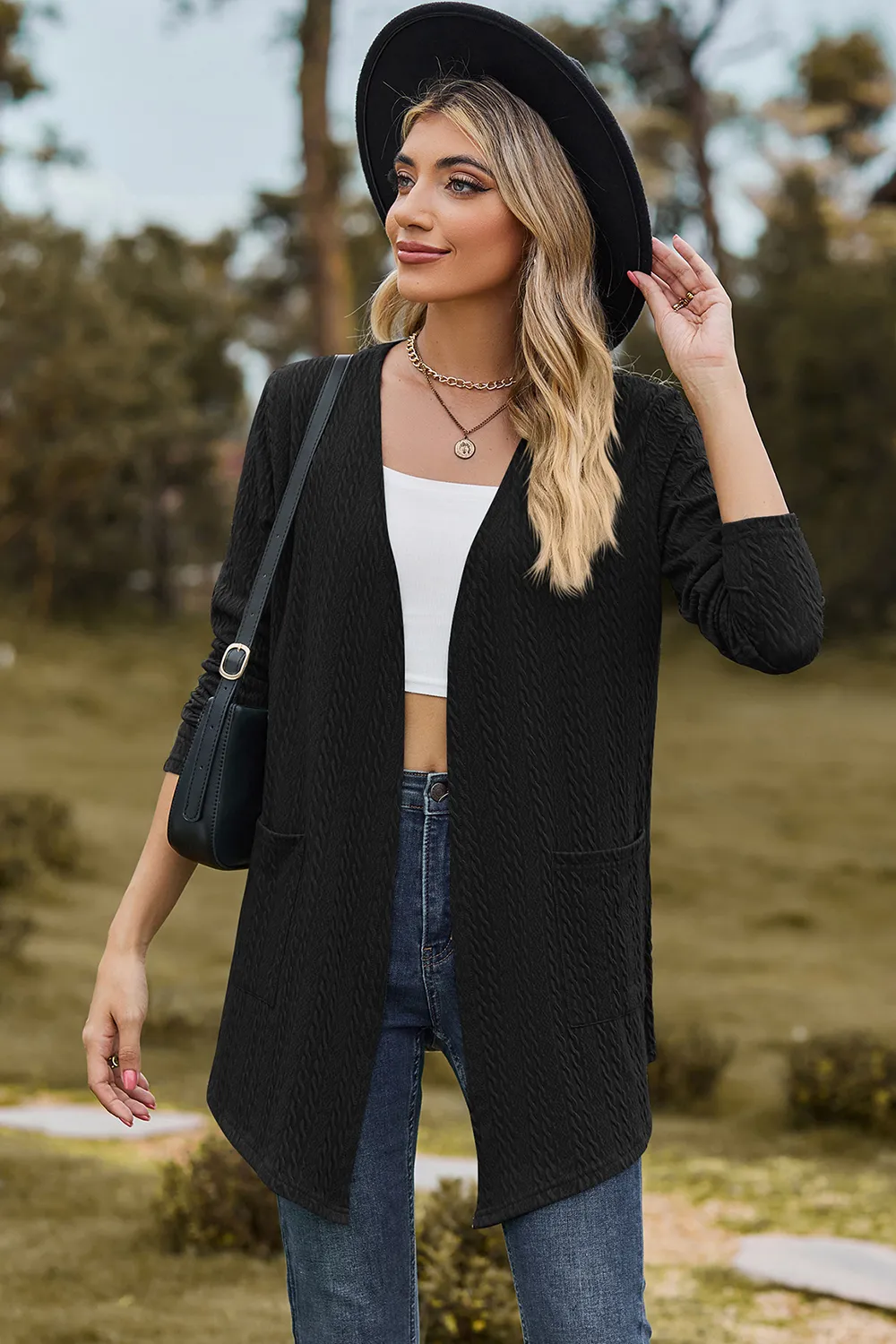Open Front Long Sleeve Cardigan, image 5