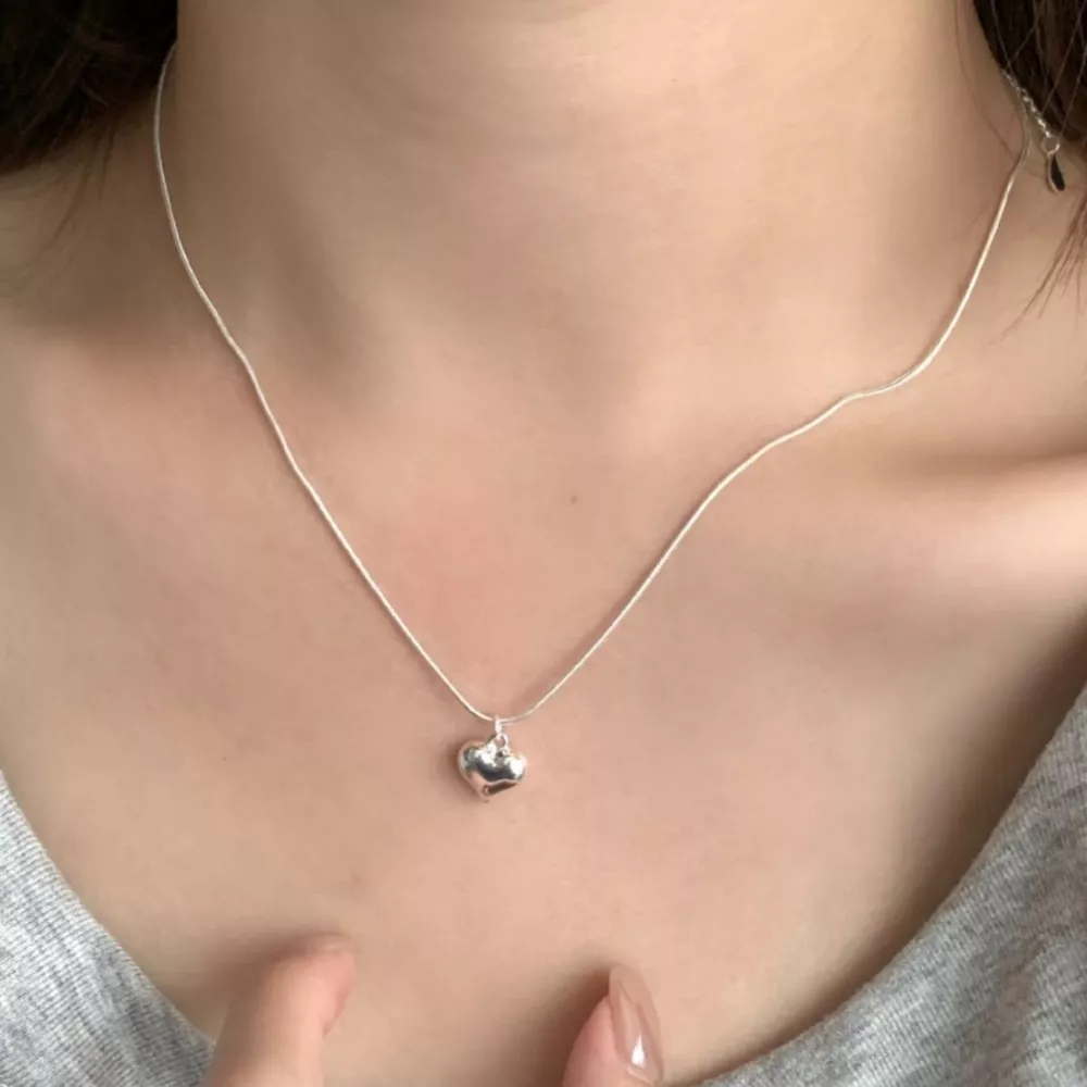 925 Sterling Silver Heart Necklace, image 4