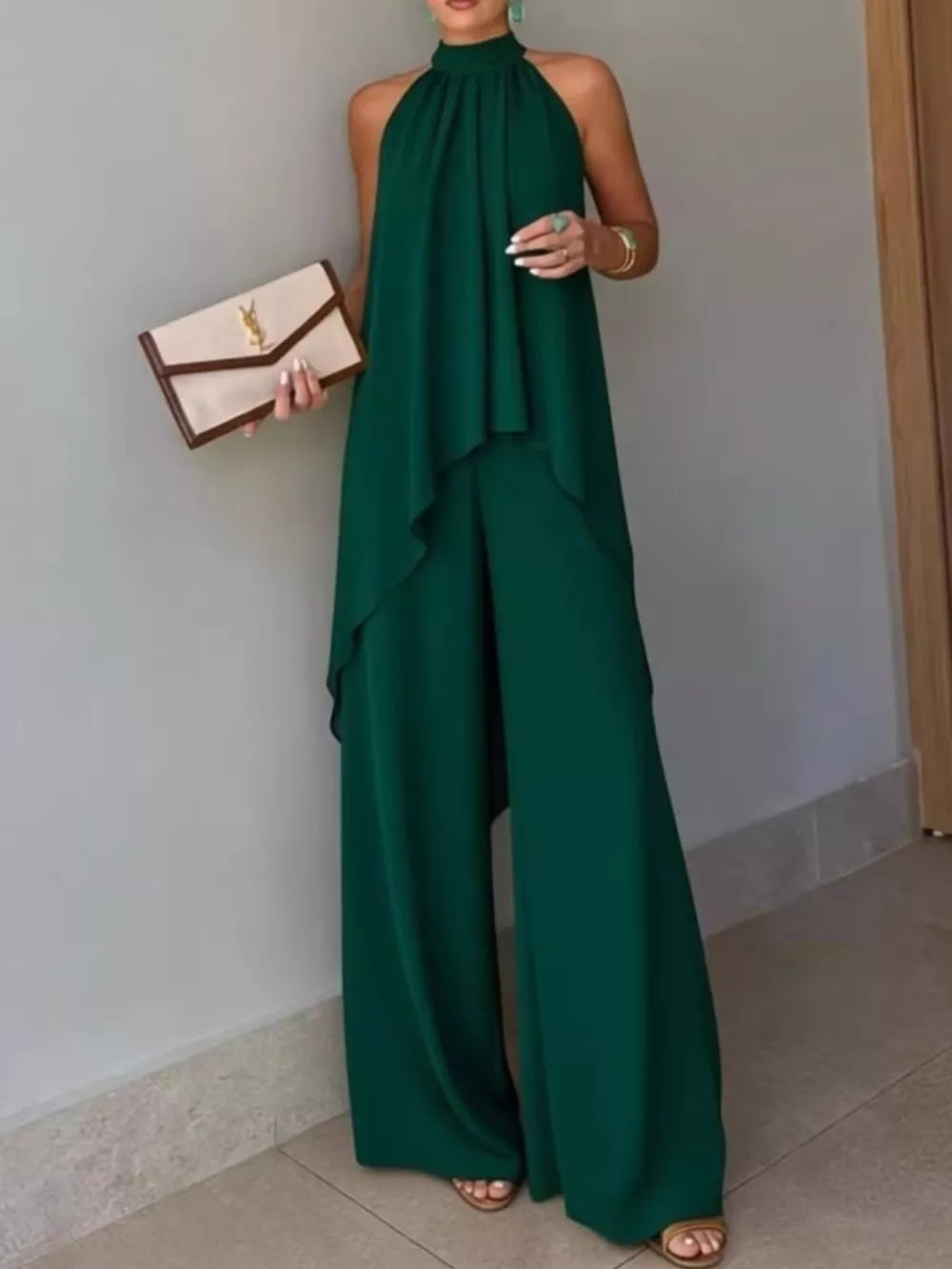 Full Size High-Low Sleeveless Top and Wide-Leg Pants Two-Piece Set Plus Size, image 11