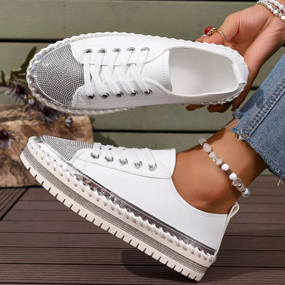 Round Toe Platform Sneakers, image 5