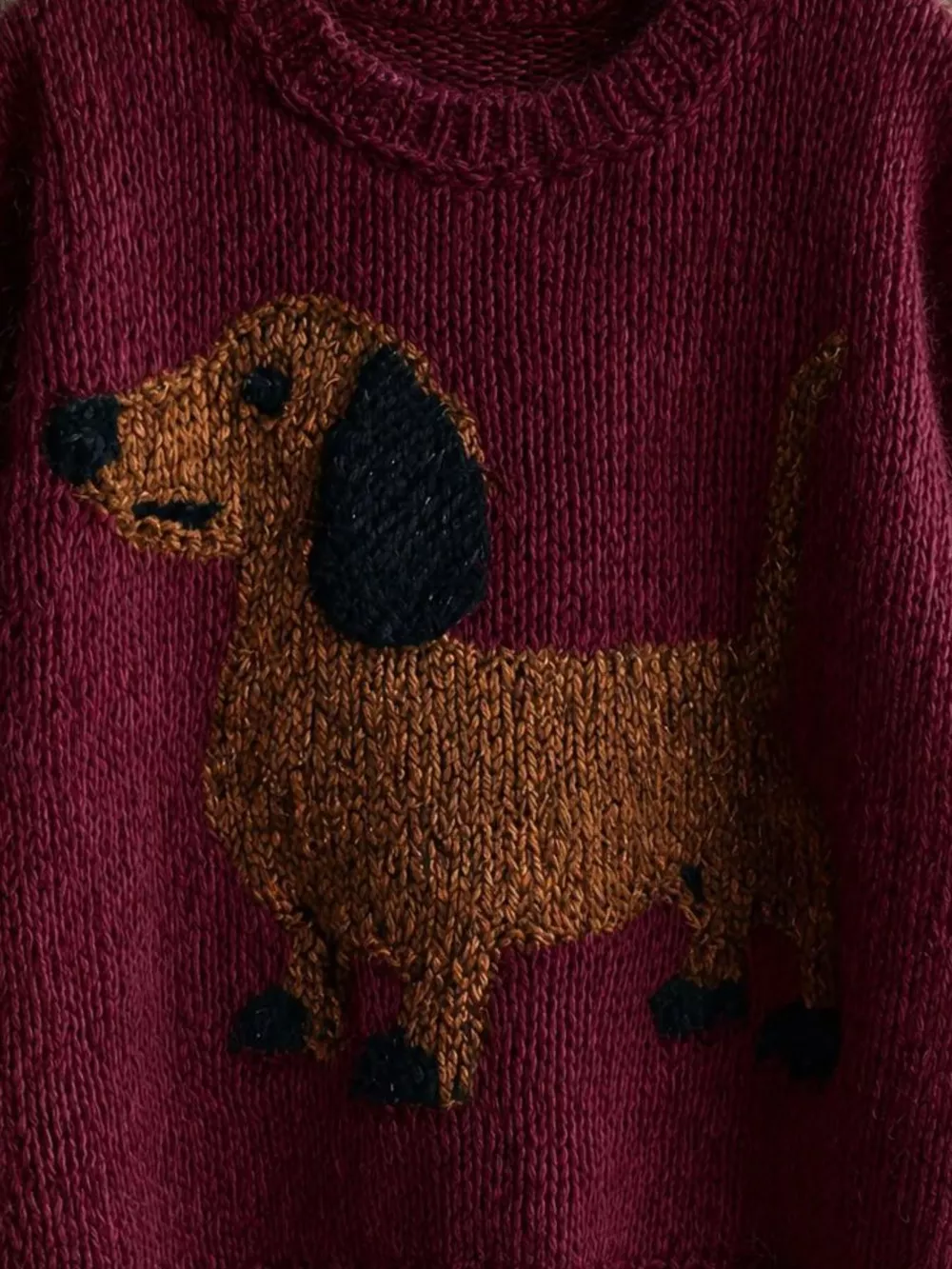 Dachshund Dropped Shoulder Sweater, image 6