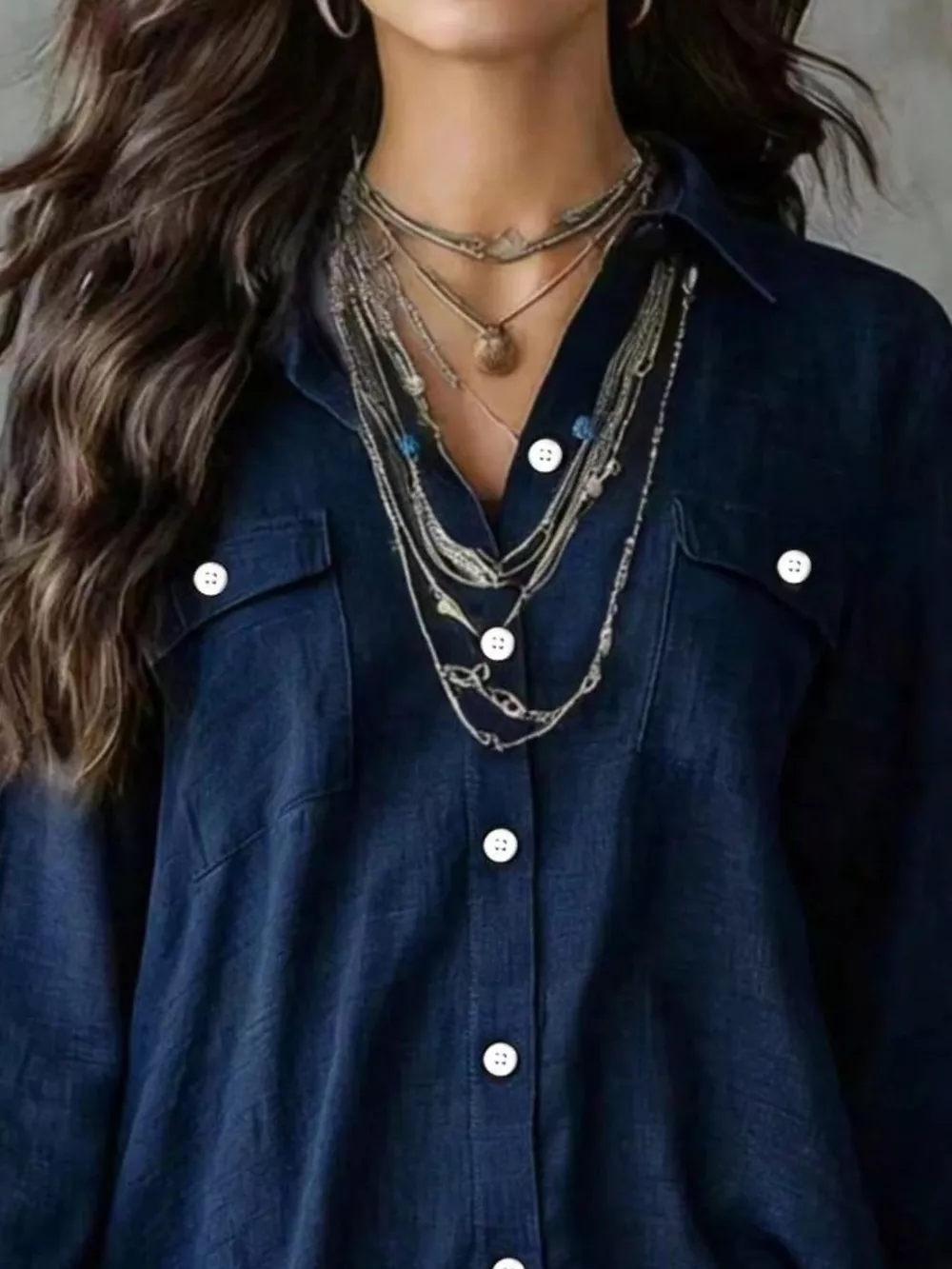 Casual Linen Shirt Dress with Pockets, image 11