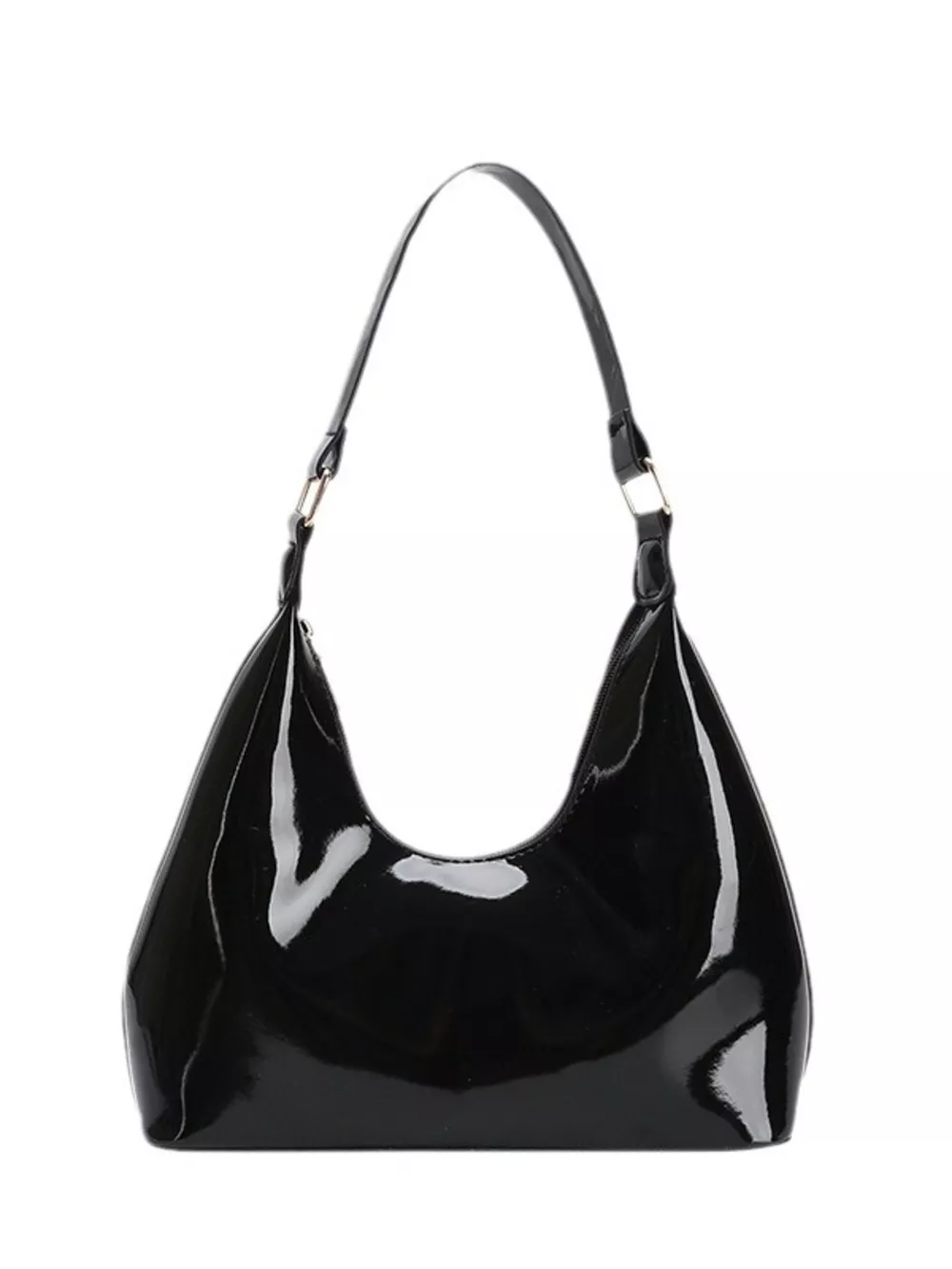 Solid Color Leather Shoulder Bag, image 4