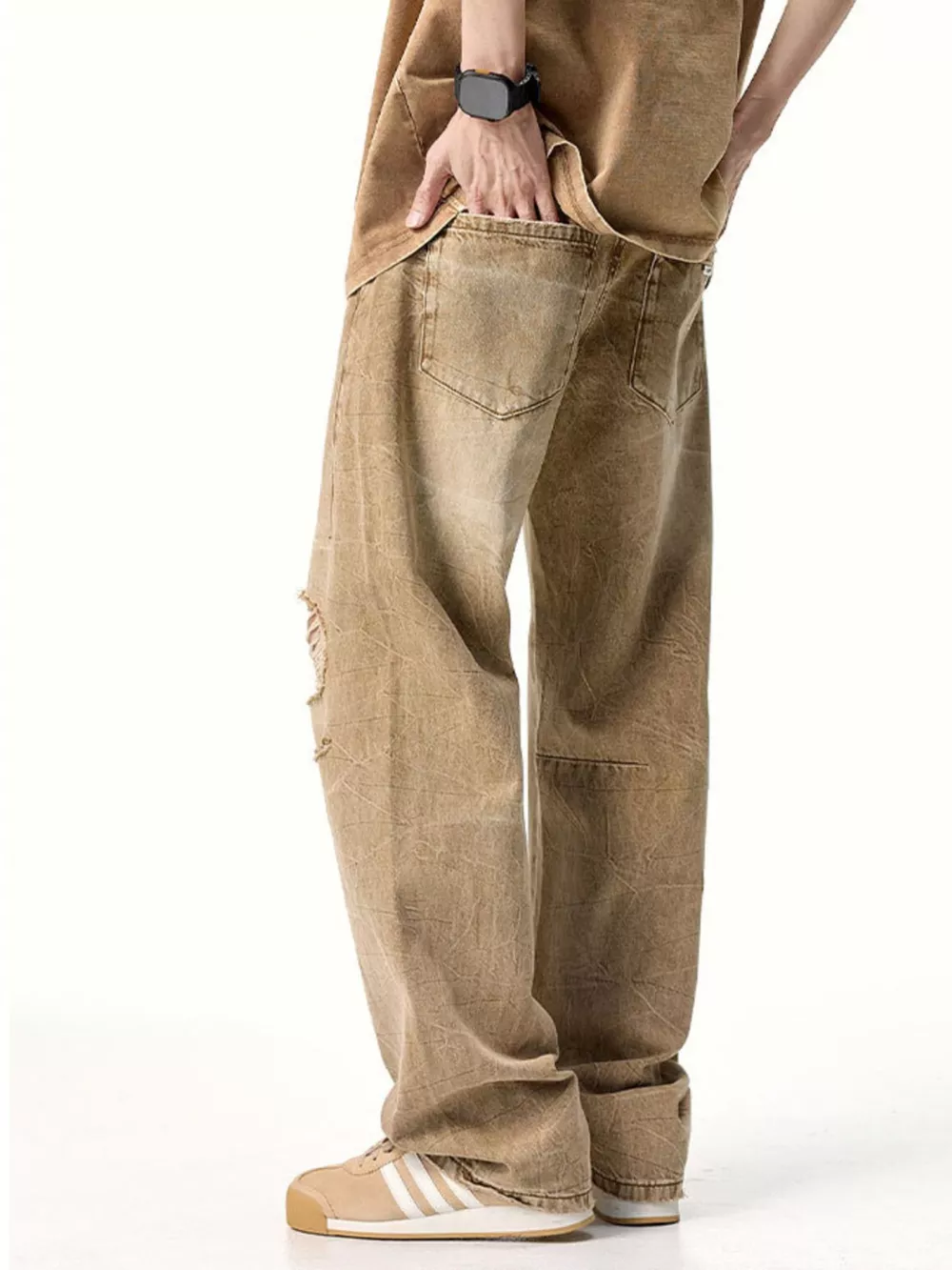 Men's Distressed Relaxed Fit Jeans, image 6