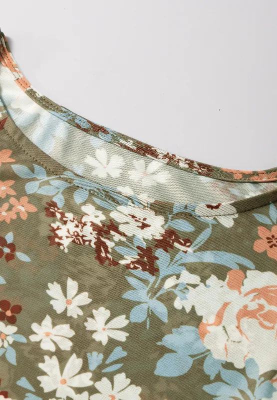 Floral Round Neck Long Sleeve T-Shirt, image 10