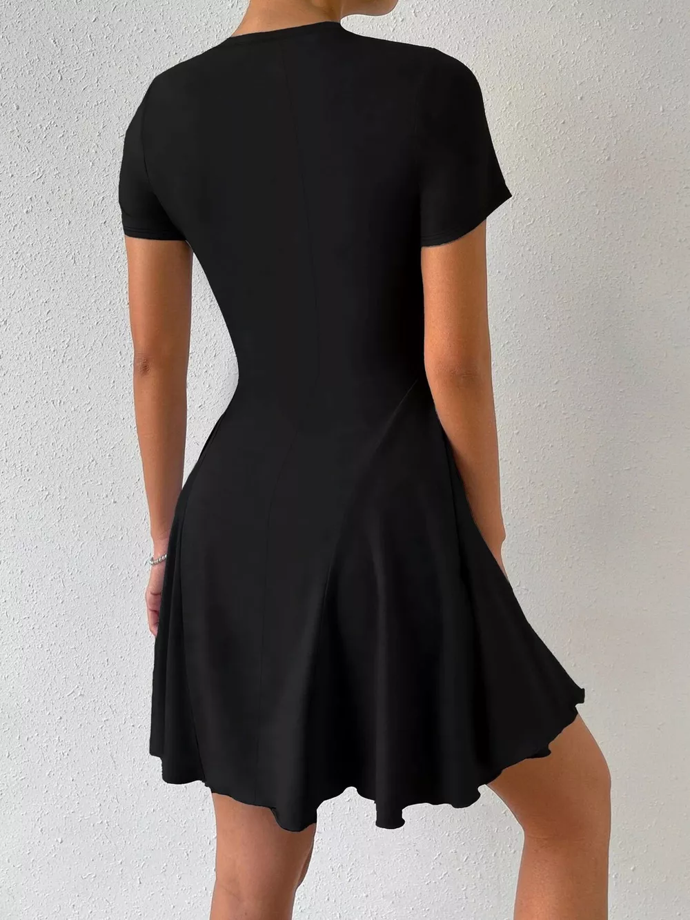 Round Neck Short Sleeve Mini Dress, image 3