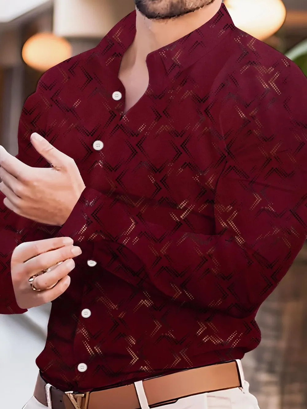 Men's Full Size Button Up Long Sleeve Shirt Plus Size, image 3