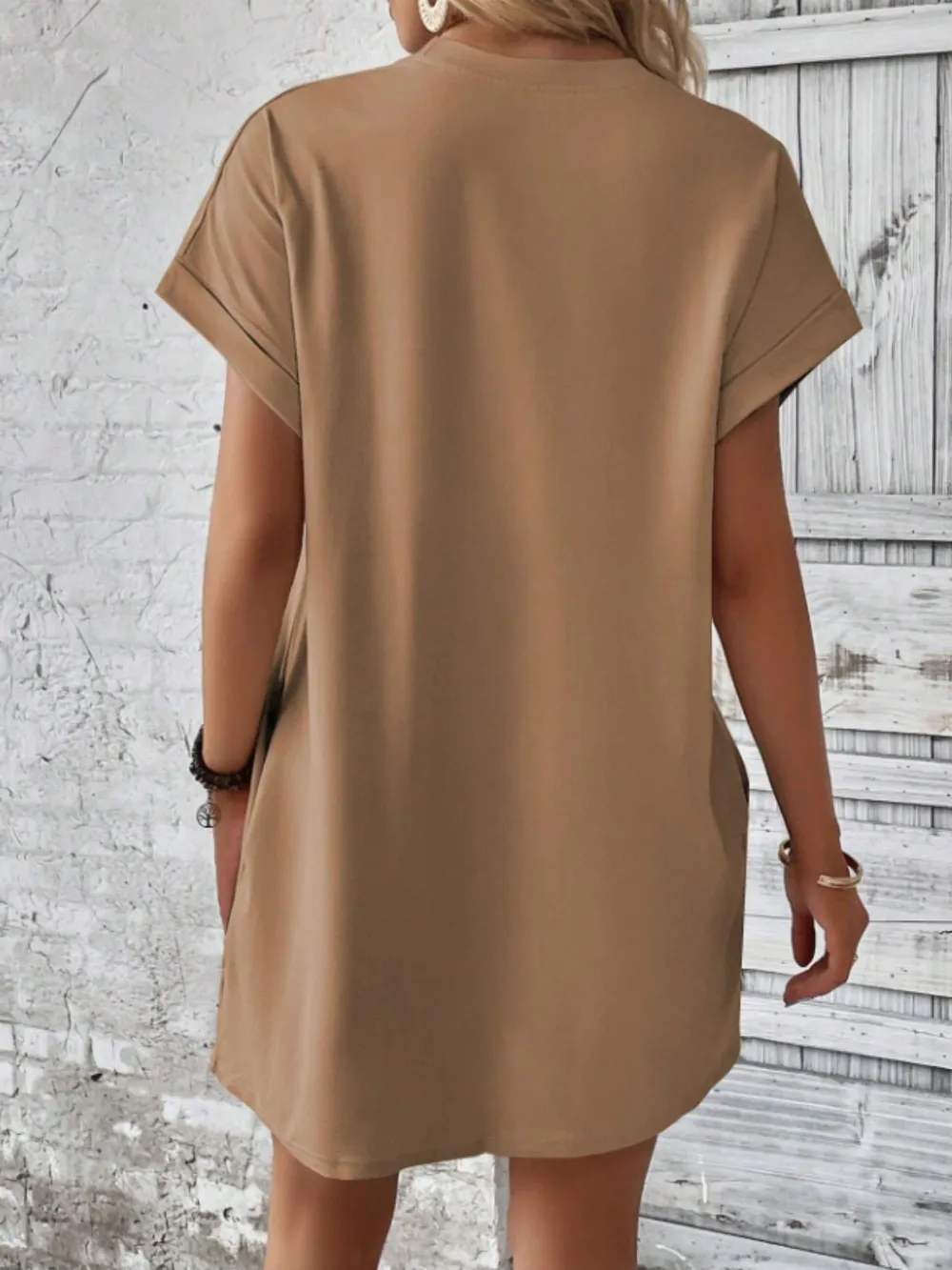 Short Sleeve Mini Tee Dress with Pockets, image 8