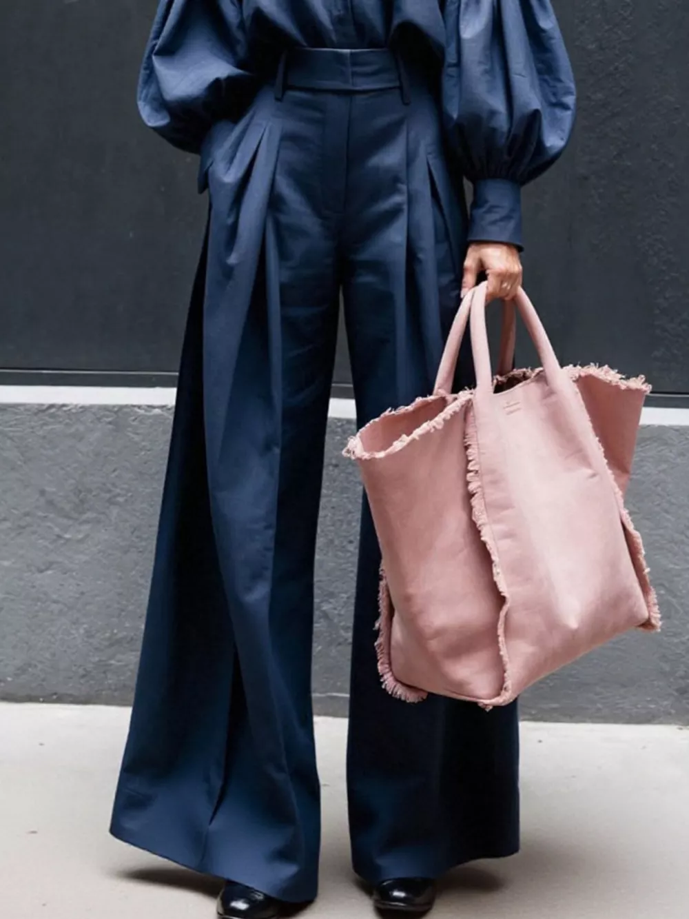 Lantern Sleeve Shirt and Wide Leg Pants Set, image 9