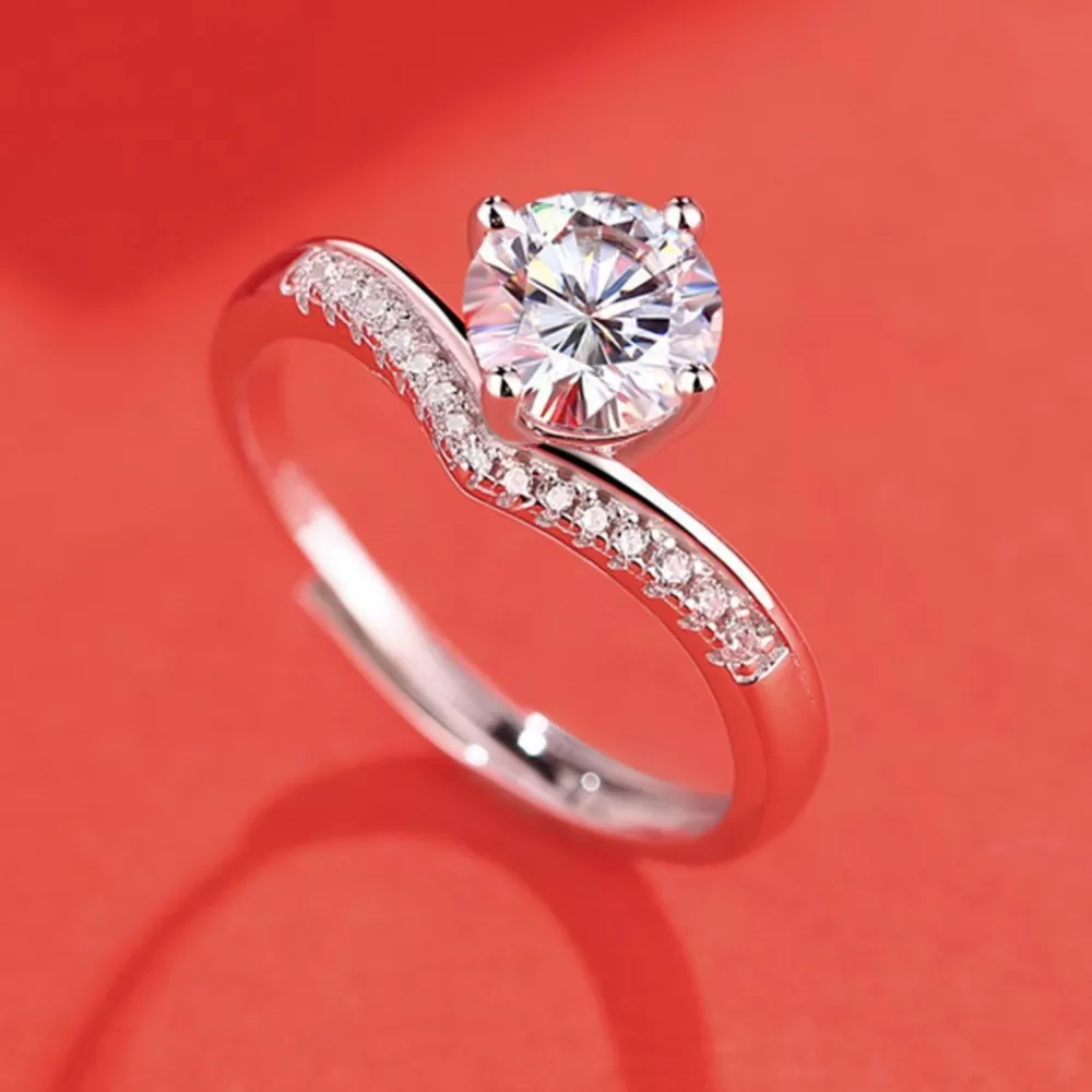 2 Carat Moissanite 925 Sterling Silver Ring, image 4
