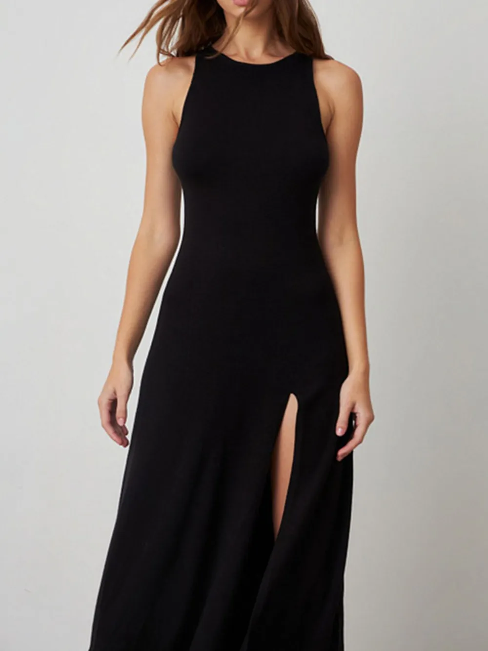 Side Slit Round Neck Sleeveless Dress, image 9