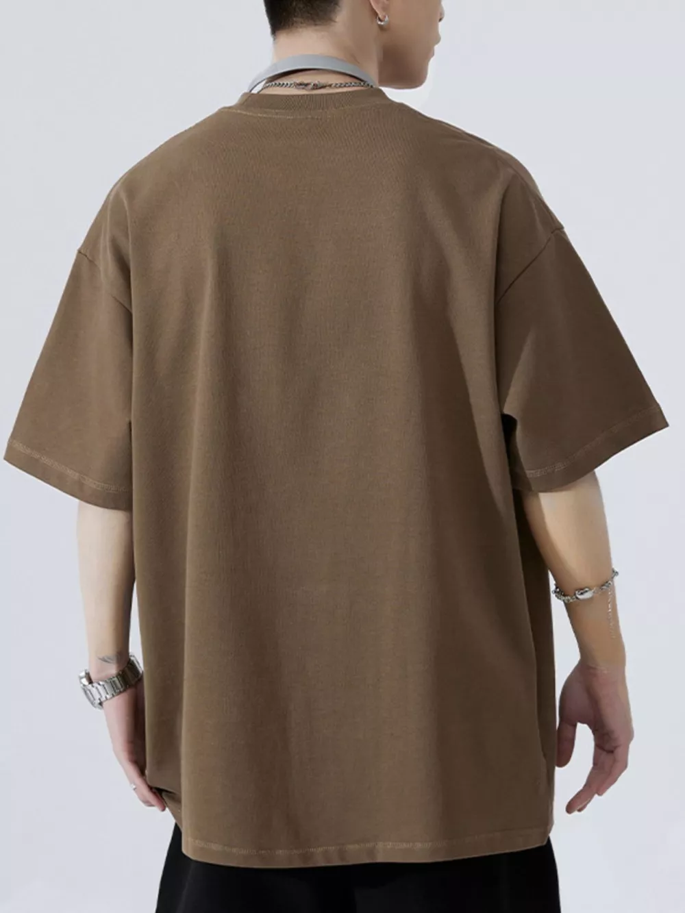Men's Full Size Round Neck Half Sleeve T-Shirt Plus Size, image 5