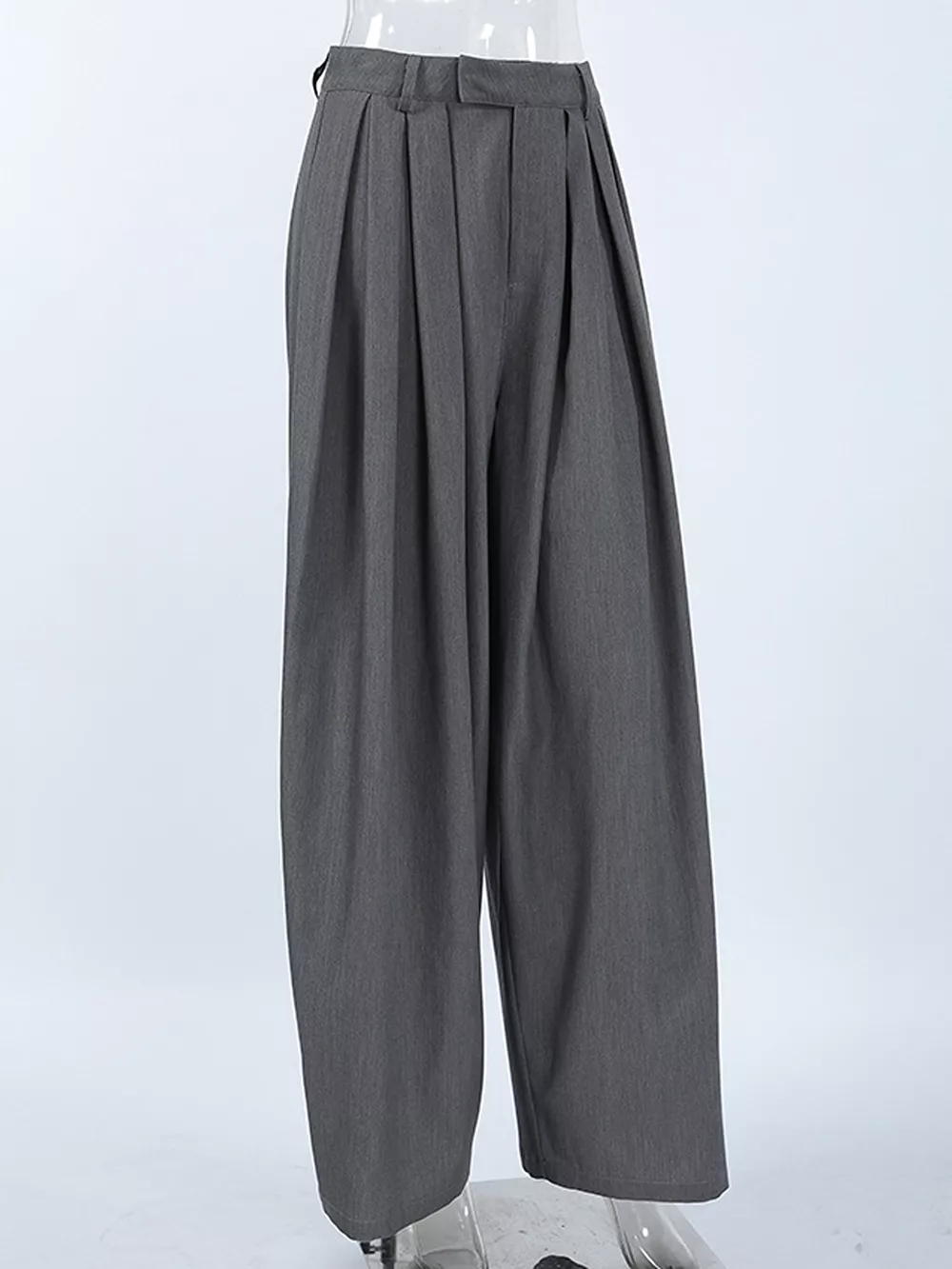 High-Waisted Wide-Leg Pleated Pants, image 9