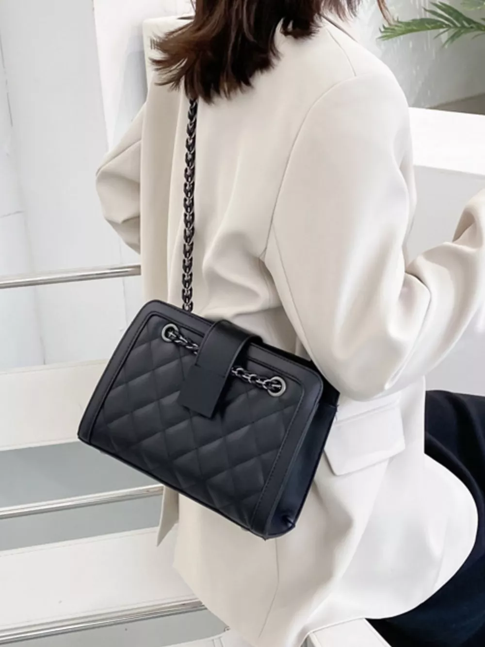 Quilted Chain Strap Shoulder Bag, image 5