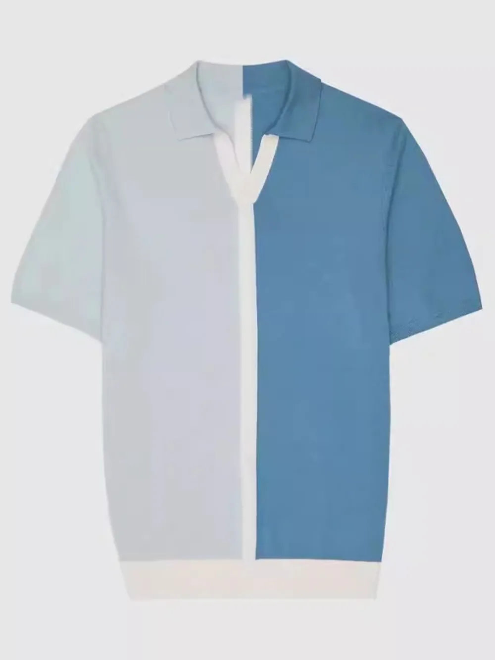 Men's Plus Size Two-Tone Short Sleeve Polo, image 5