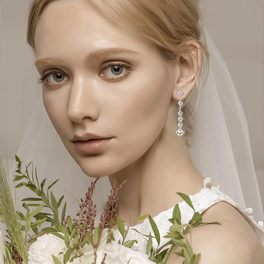 4 Carat Moissanite 925 Sterling Silver Earrings, image 6