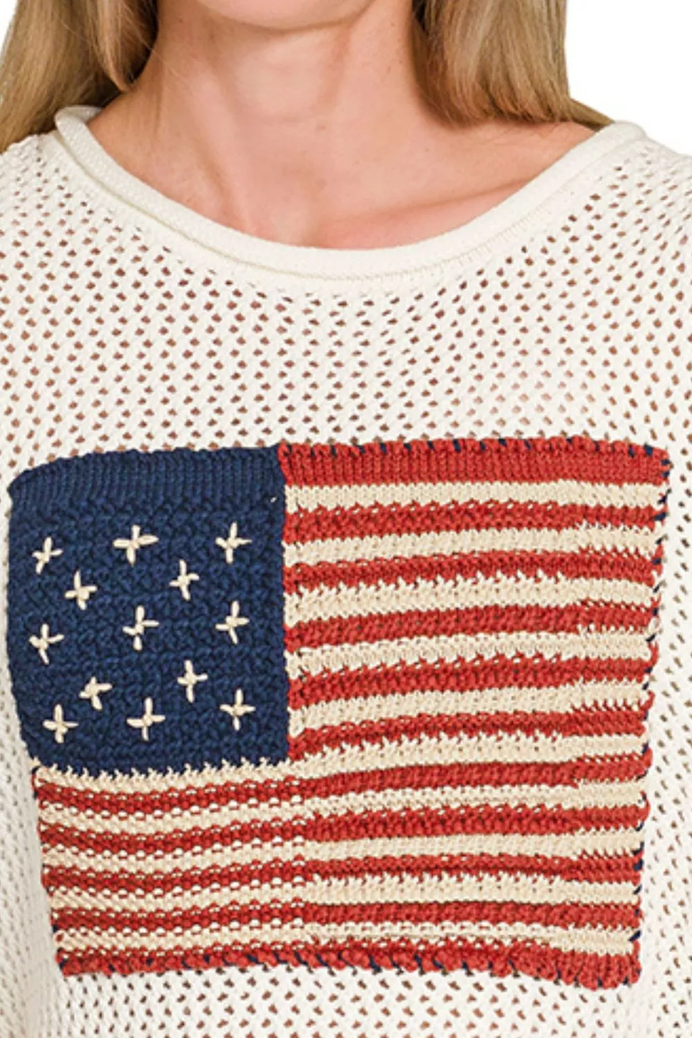 American Flag Crew Neck Sweater, image 2
