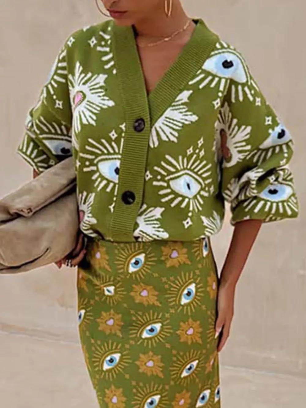 Button-Down Dropped Shoulder Cardigan, image 3