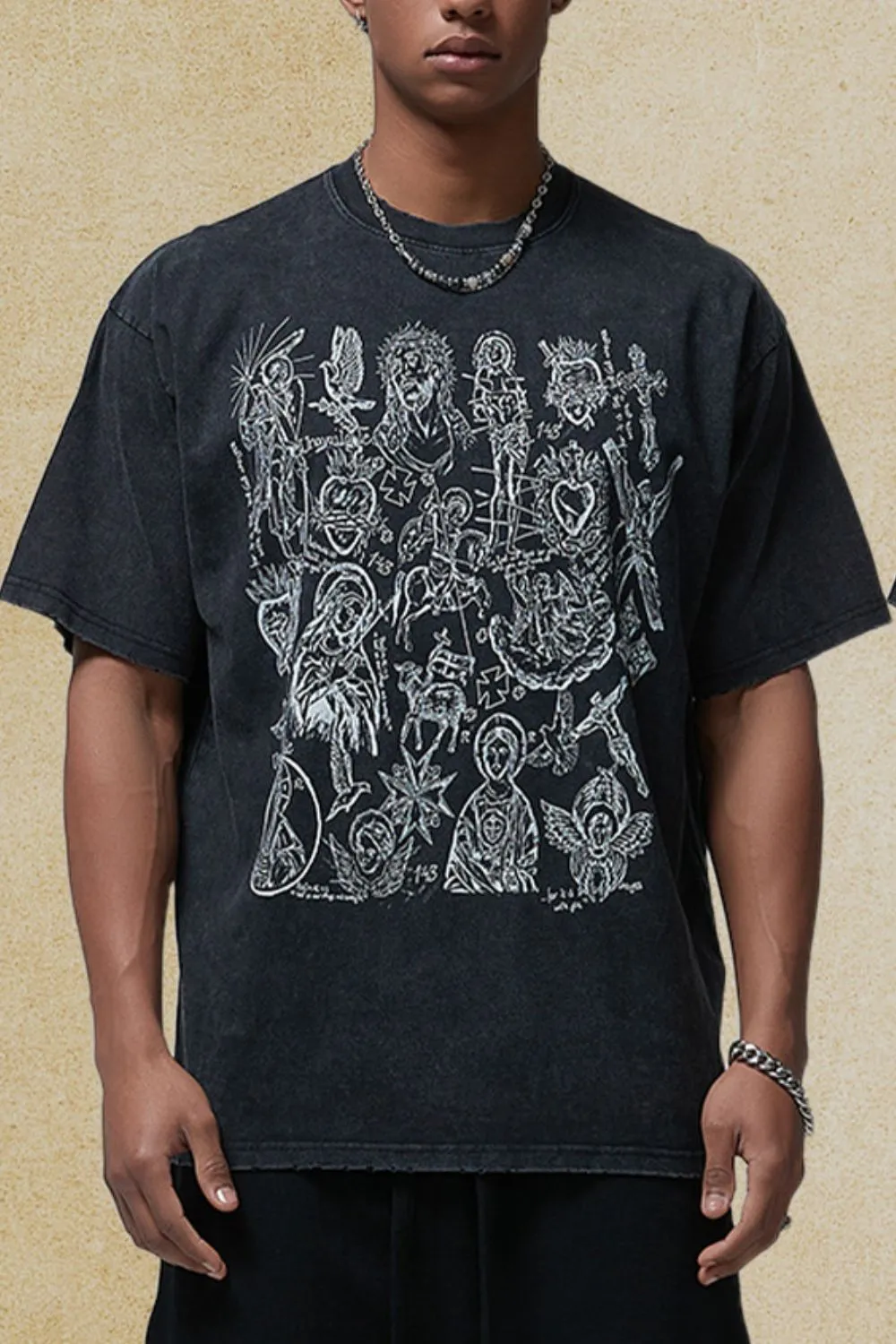 Men's Graphic Round Neck Half Sleeve T-Shirt, image 5