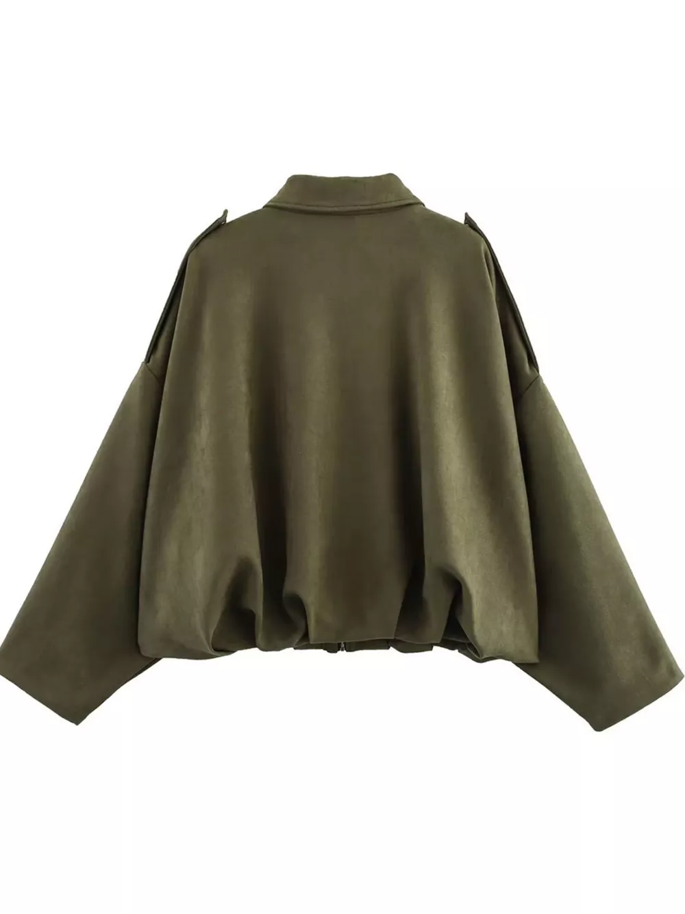 Collared Neck Dropped Shoulder Jacket, image 14
