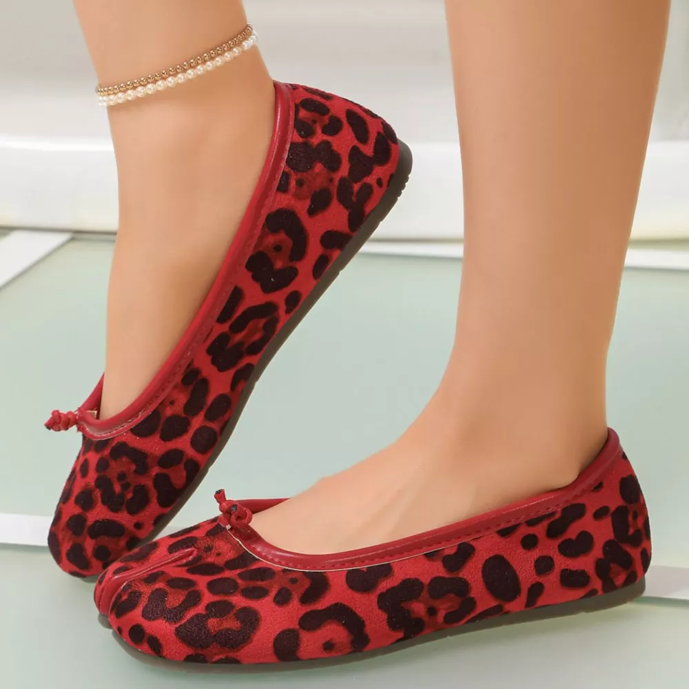 Split-Toe Leopard Print Slip-Ons, image 7