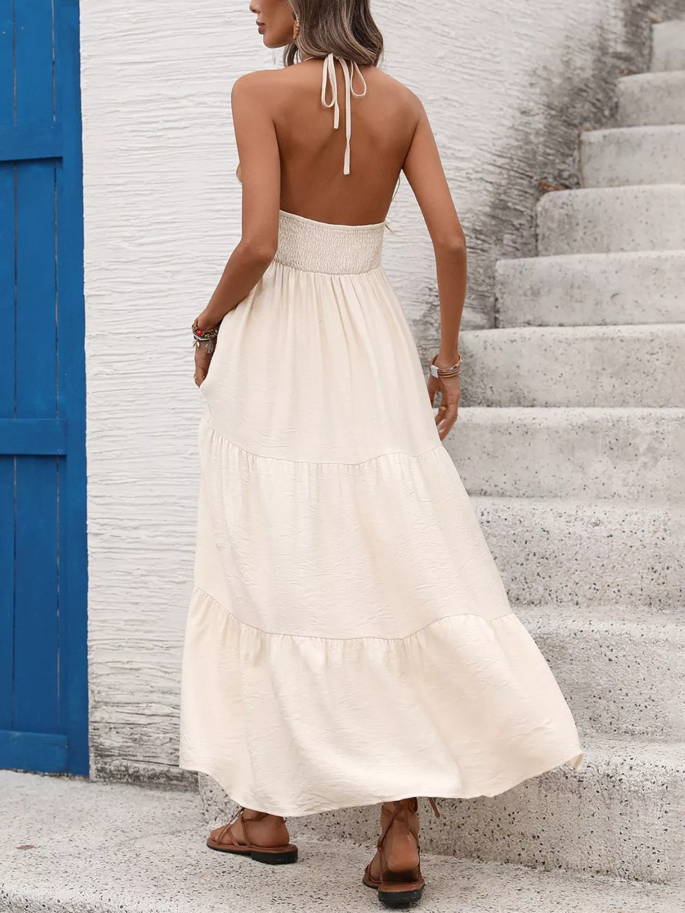 Halter Neck Tiered Dress, image 3