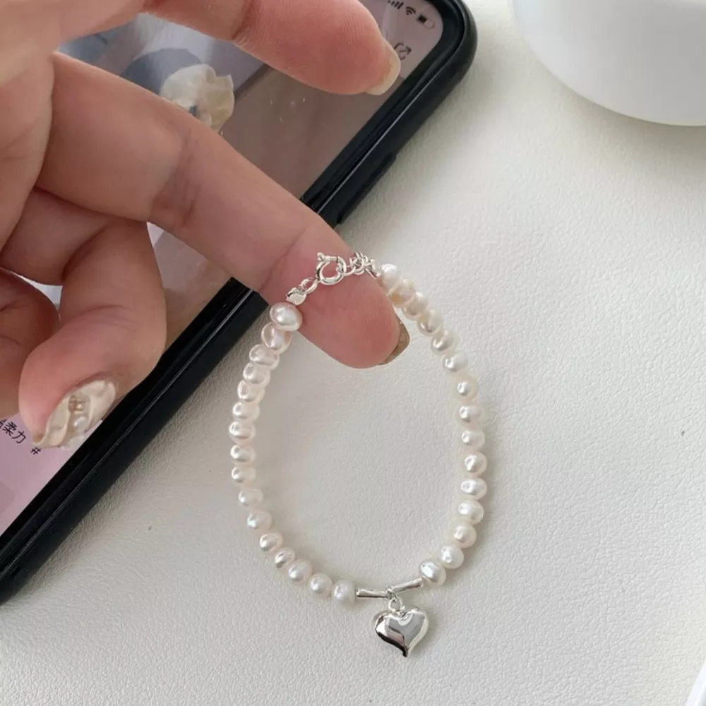 Pearl Heart Charm Bracelet, image 5