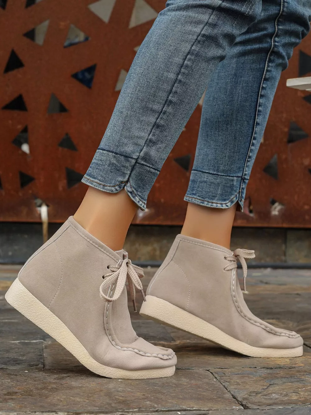 Lace Up Wedge Ankle Boots, image 3