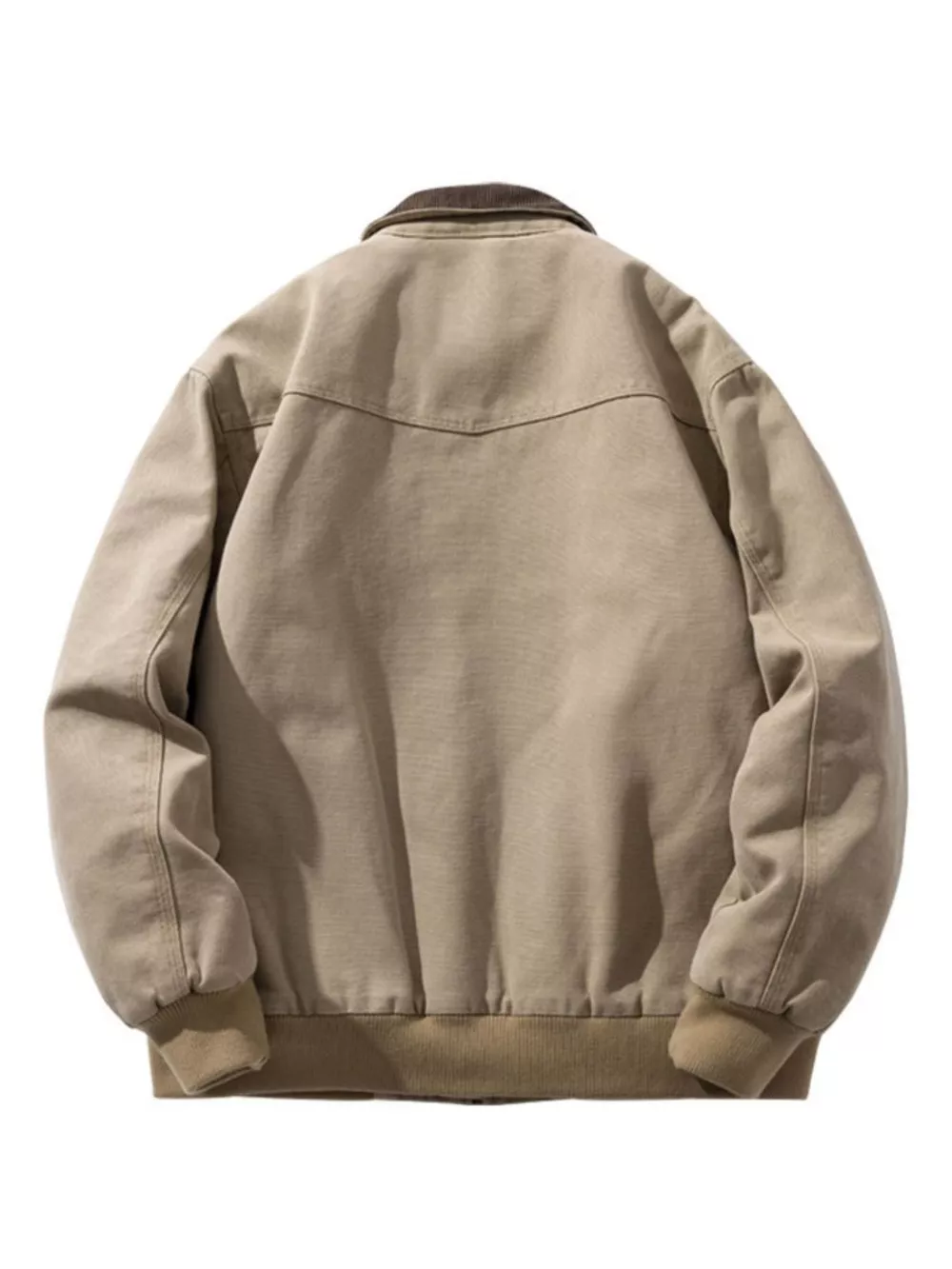 Men's Plus Size Corduroy Collar Zip-Up Jacket, image 5