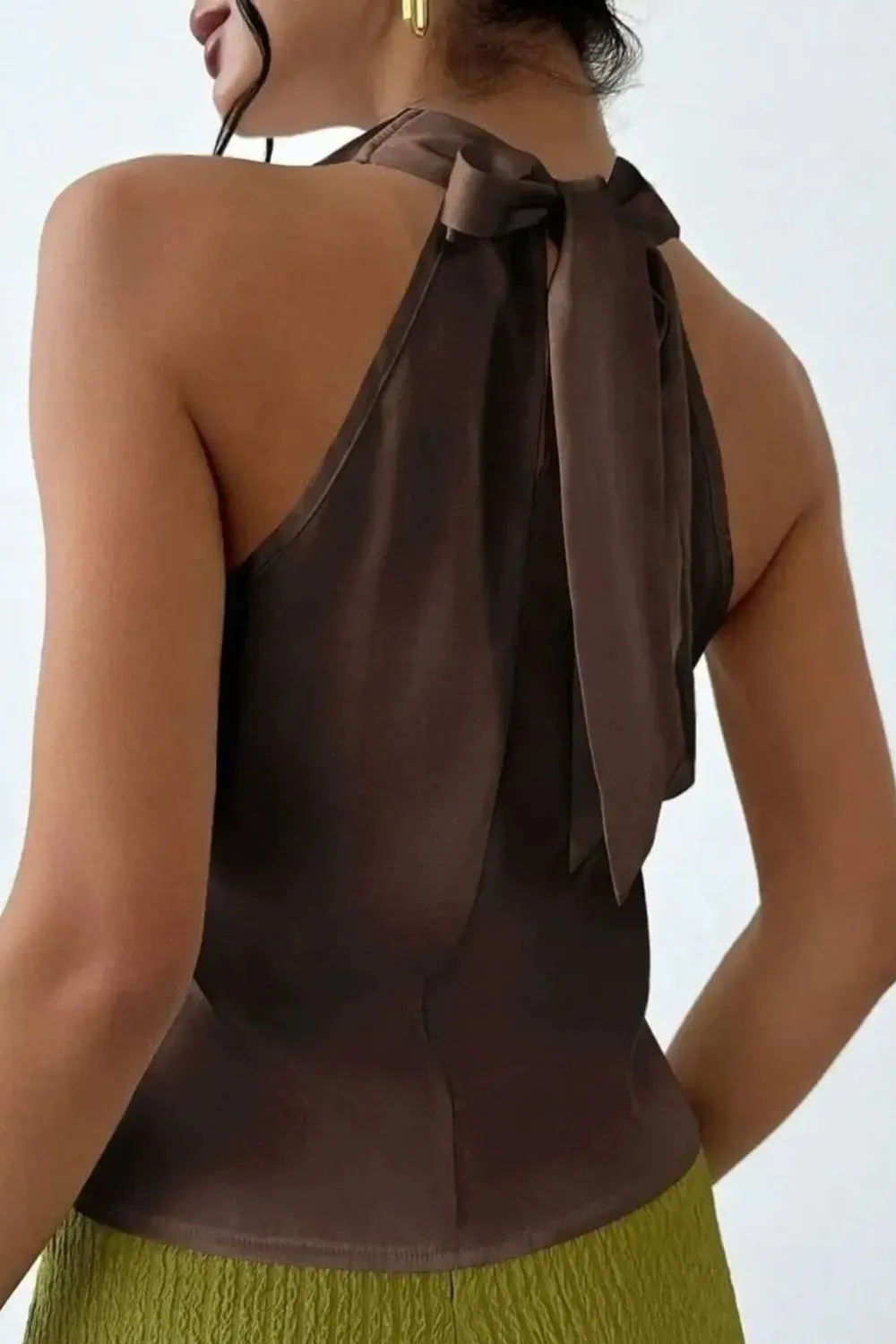 Satin Cowl Neck Sleeveless Blouse, image 7