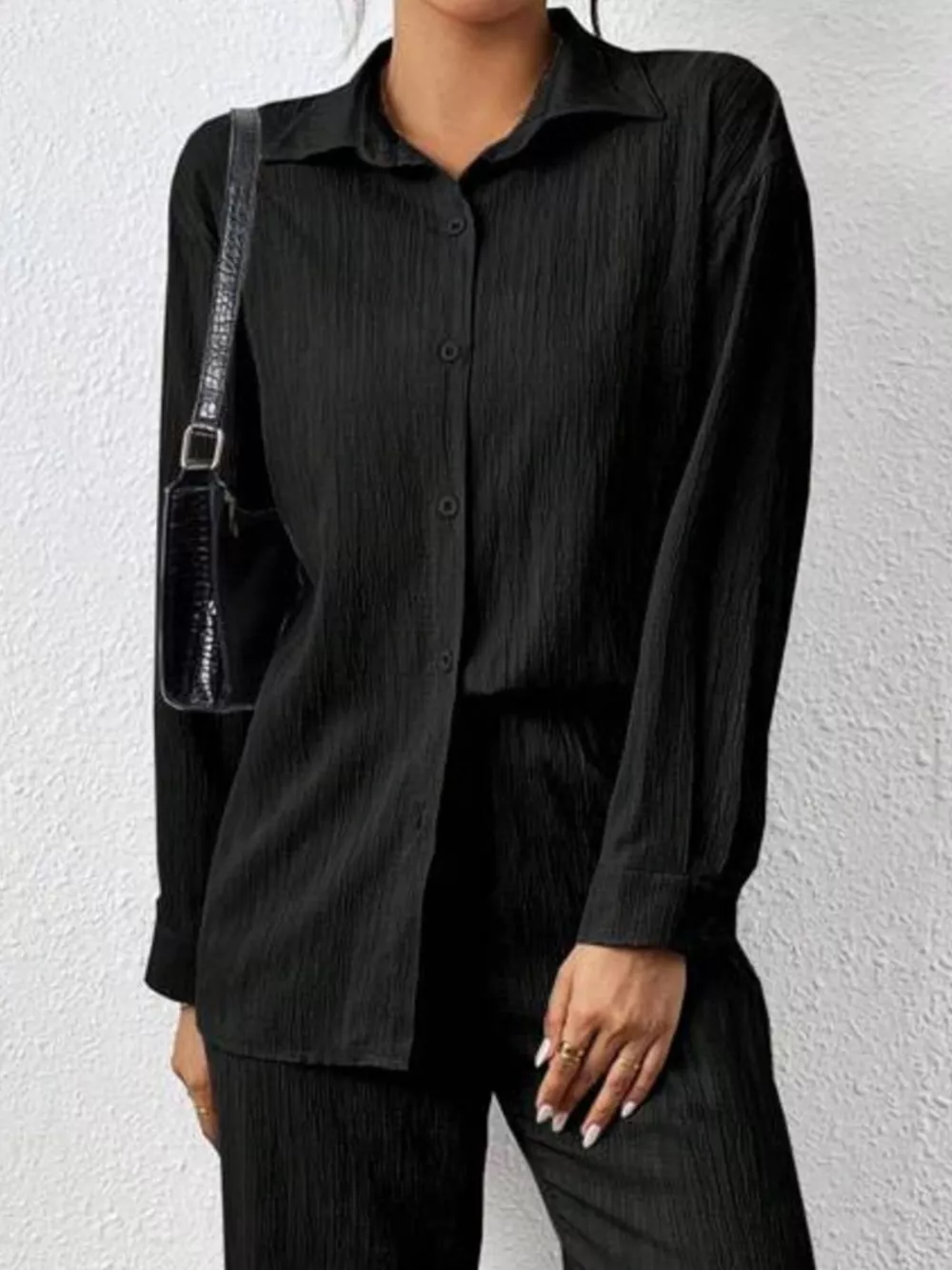 Button Up Long Sleeve Shirt and Pants Set, image 9