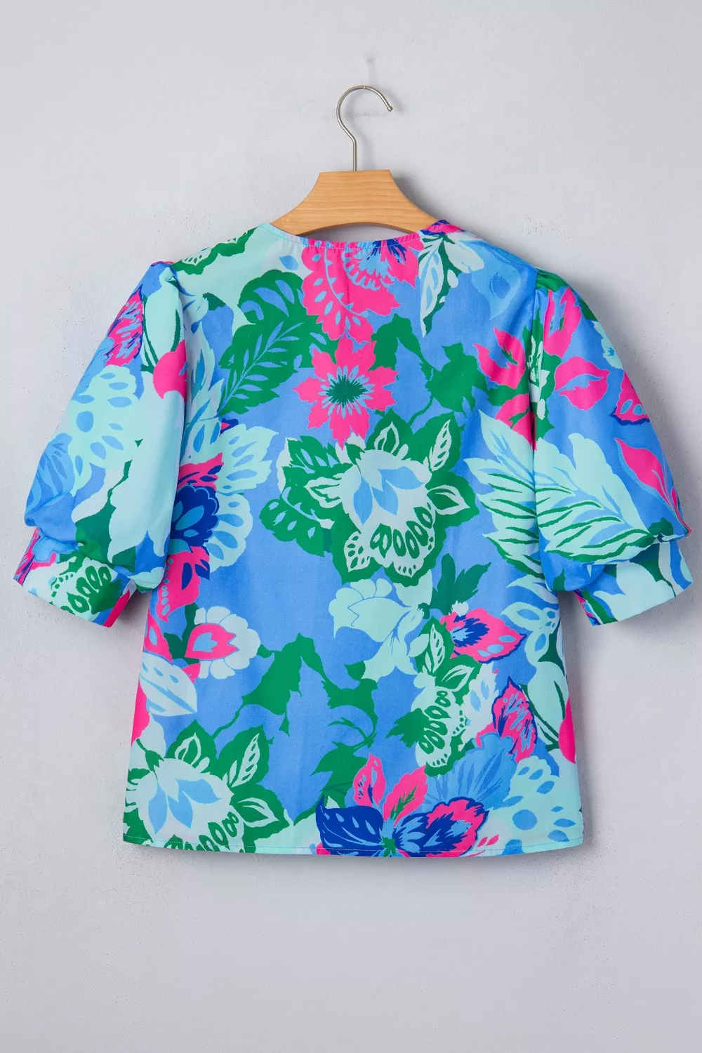 Floral Print V Neck Half Sleeve Blouse, image 7