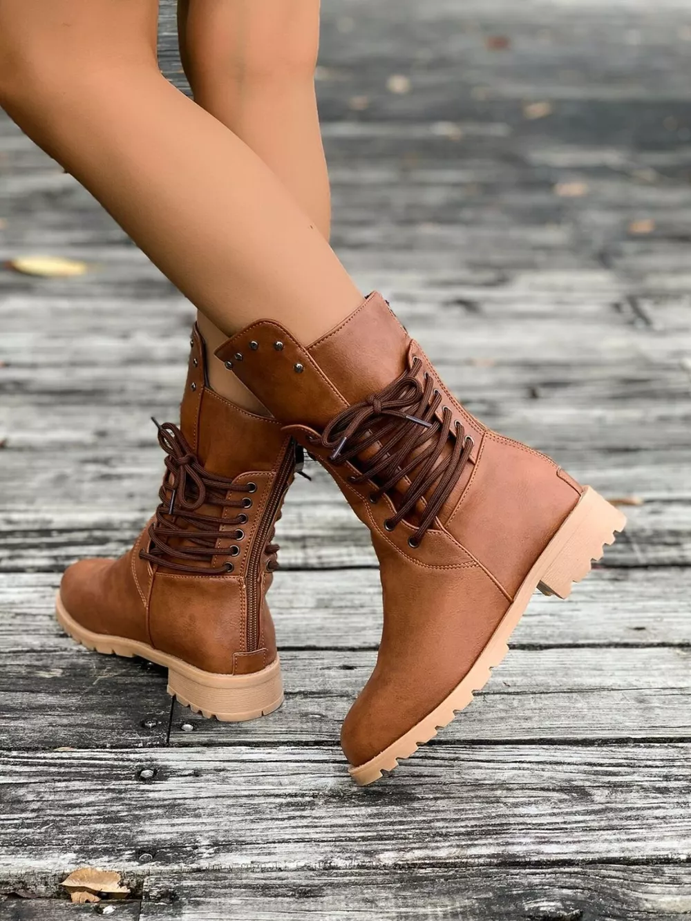 Round Toe Block Heels Boots, image 2