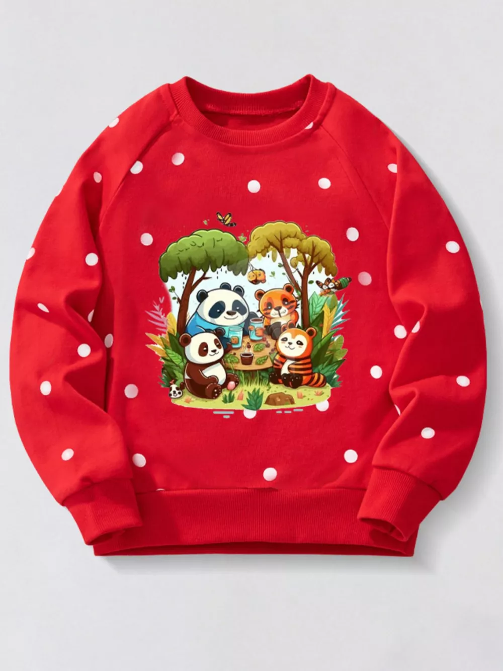 Children's Cute Cartoon Animal Crew Neck Sweatshirt