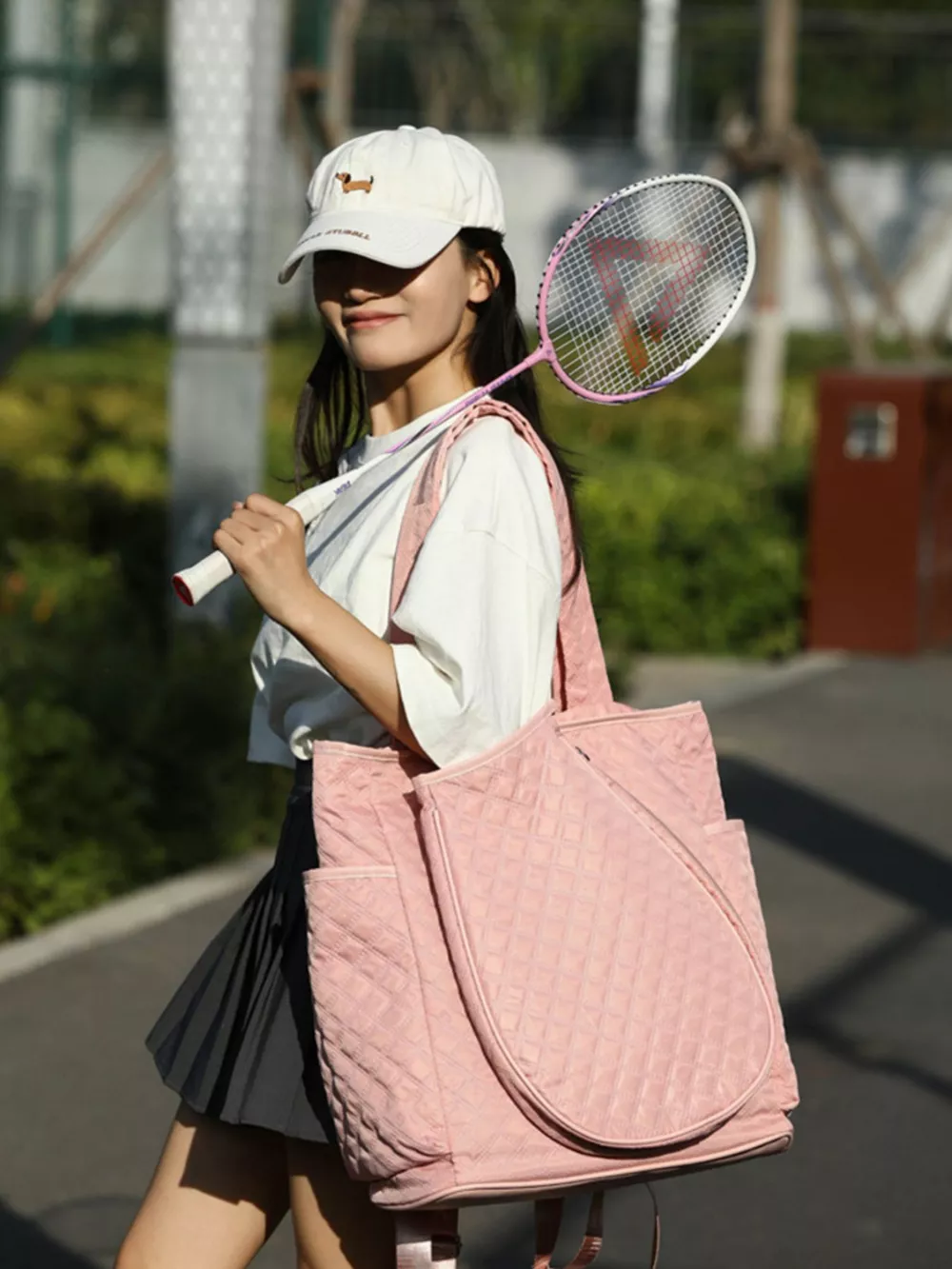 Quilted Racket Backpack Bag, image 4