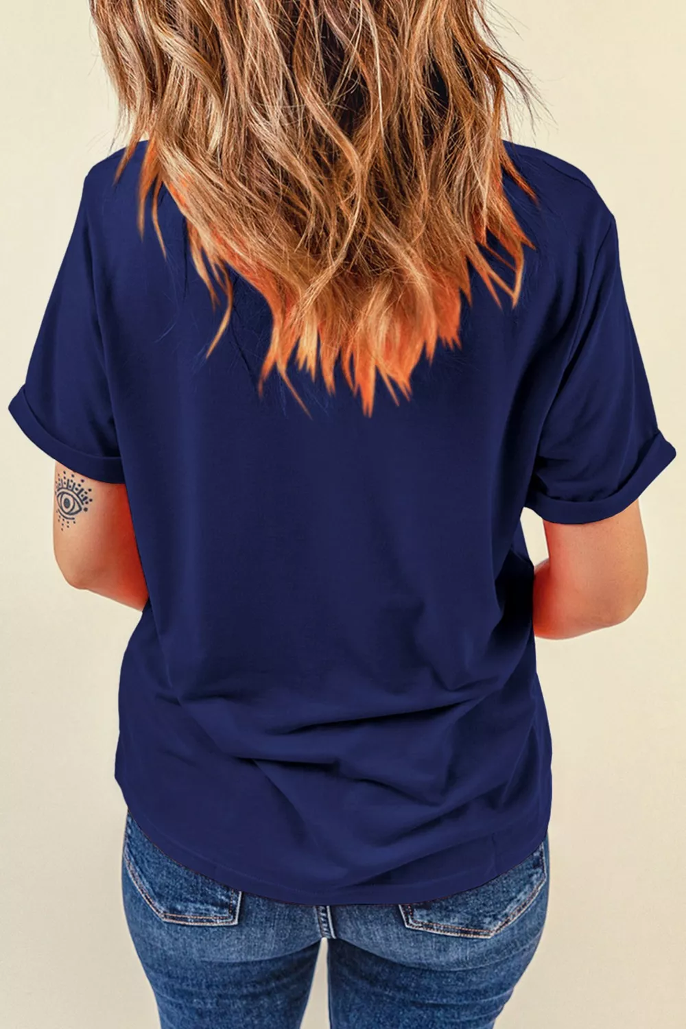 Patriotic Denim Heart Graphic T-Shirt, image 3