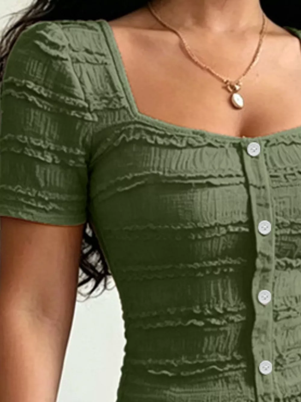 Frill Square Neck Short Sleeve Top, image 21