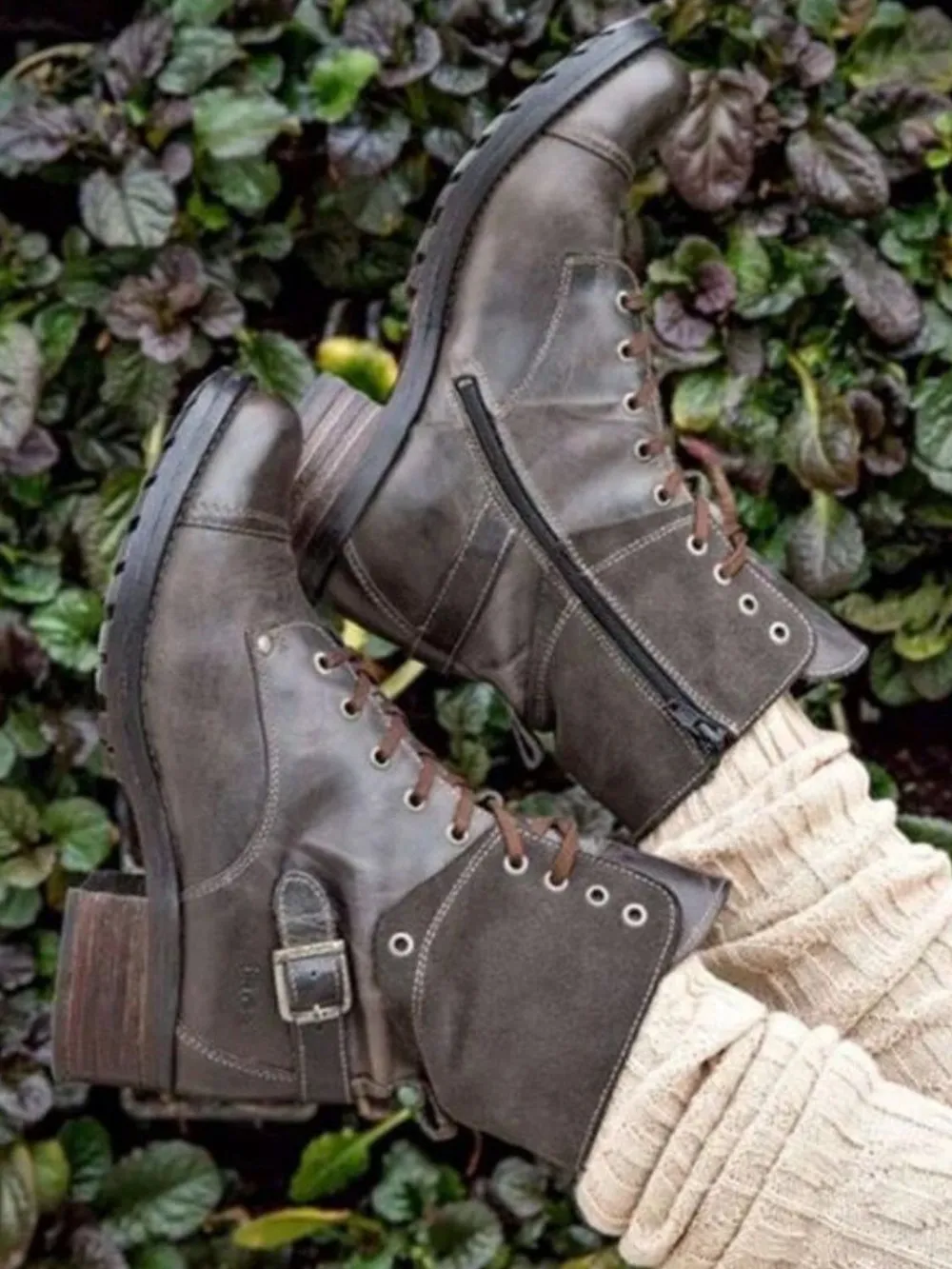 Lace-Up Block Heel Boots, image 3
