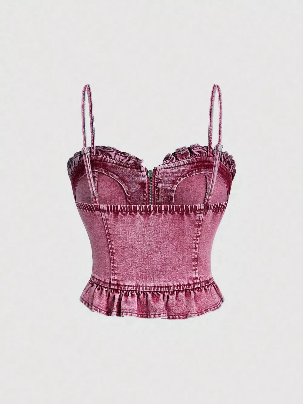 Sweetheart Neck Denim Cami, image 6