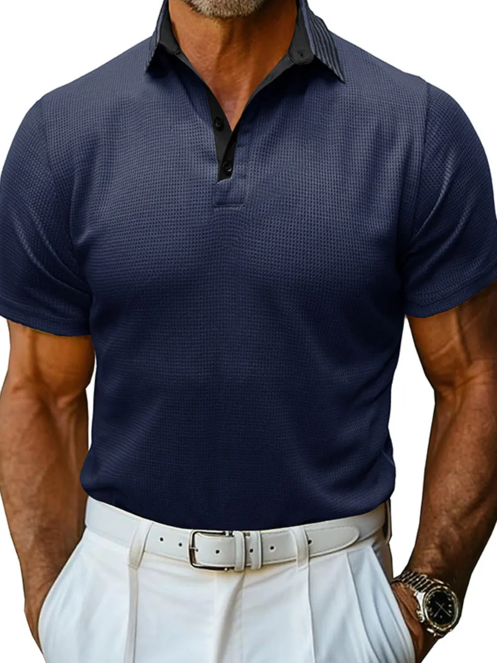 Men's Classic Textured Golf Polo Shirt, image 11