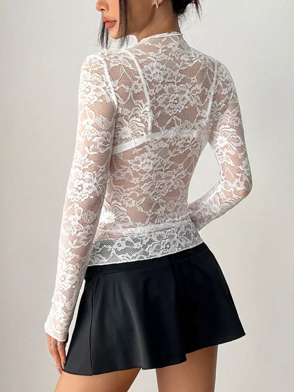 Elegant Floral Lace Long Sleeve Top, image 7