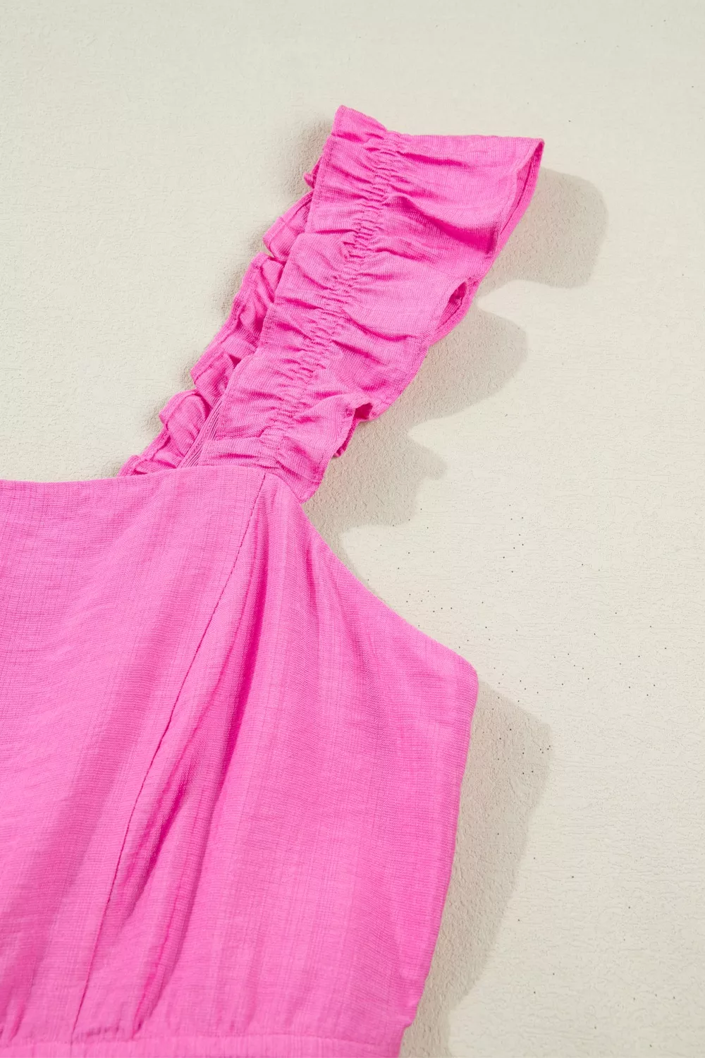 Solid Color Ruffle Trim High Waist Sleeveless Maxi Dress, image 9