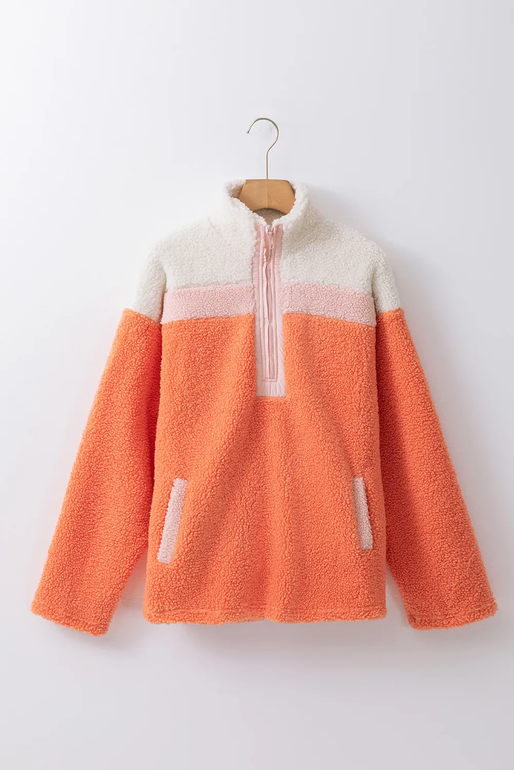 Contrast Half Zip Long Sleeve Sweatshirt, image 3